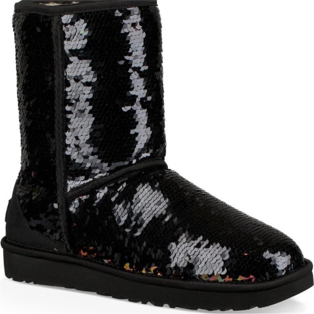Glamorous Ugg Boots - Size 7 Black Sparkle - Authentic